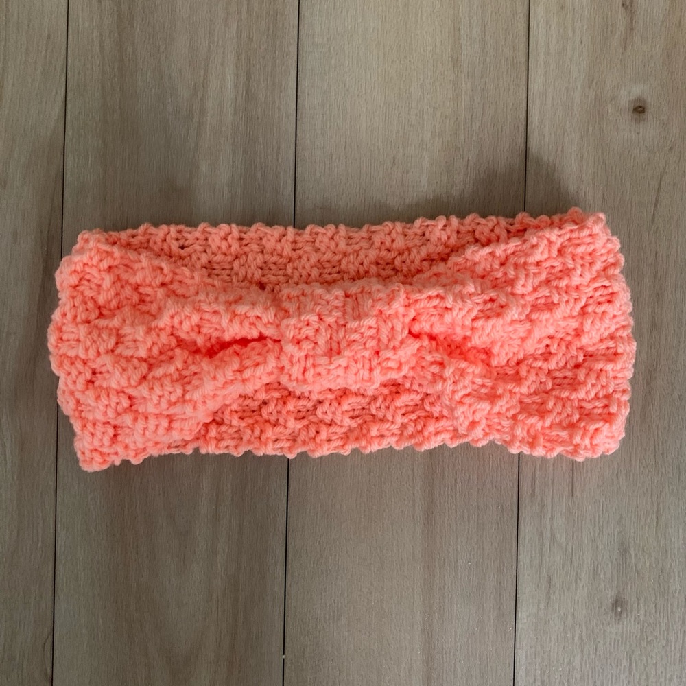 Handmade Peach Knit Headband